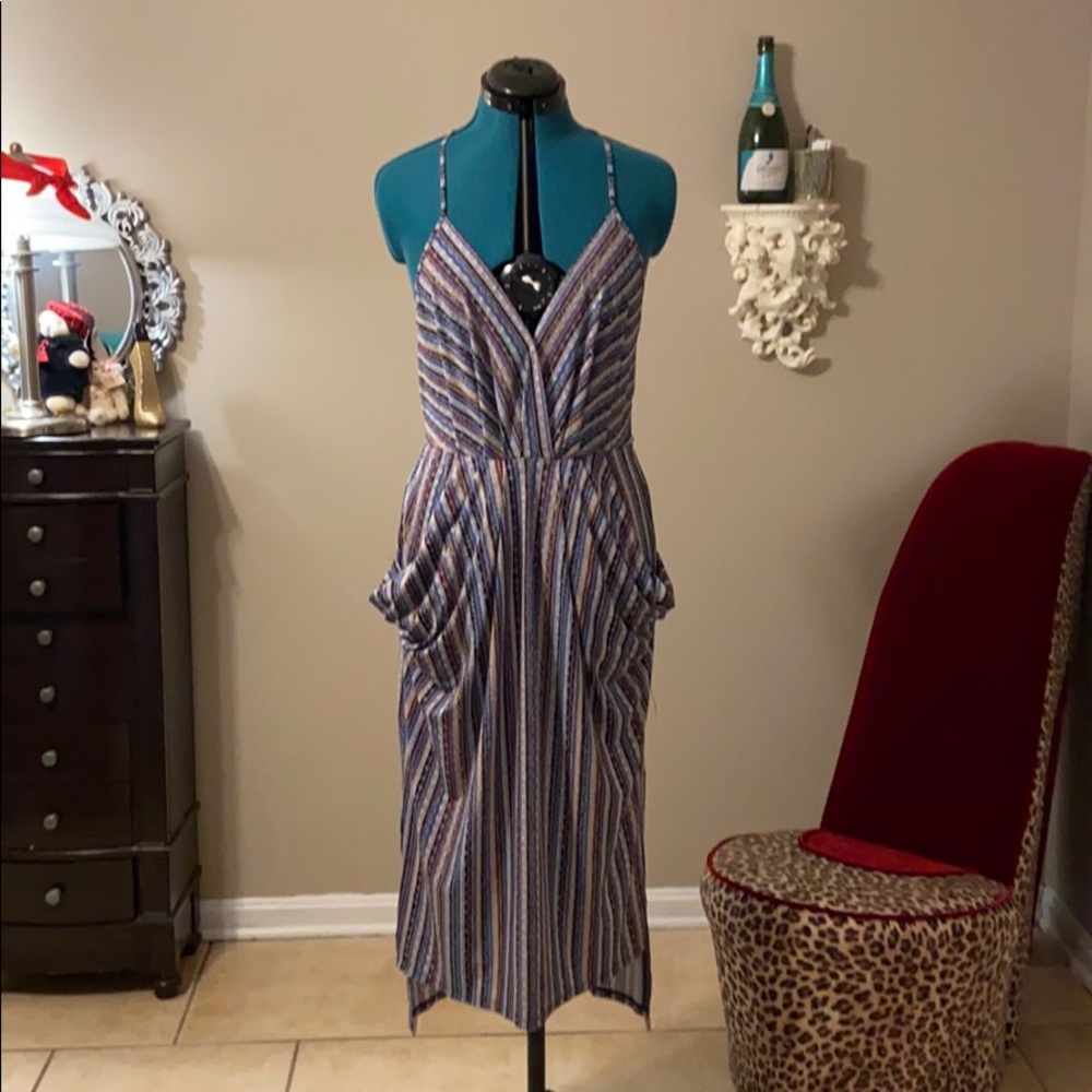 BCBG dress midi multi print size Medium